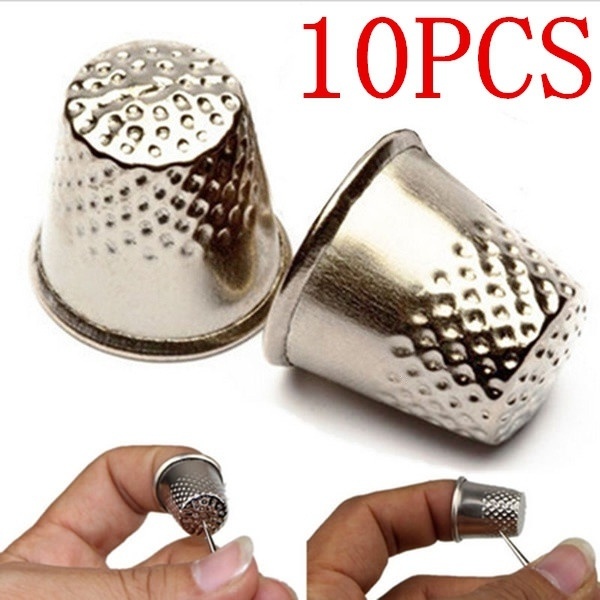 Sewing Thimble Metal - 10개 금속 알루미늄 탑 니들 DIY