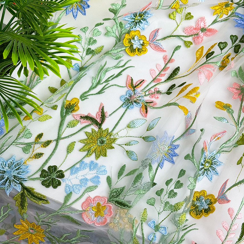 90x130cm 플로럴 바인 자수 튤 레이스 원단 메쉬 - Is Sewing A Textile Craft 리뷰 및 가격