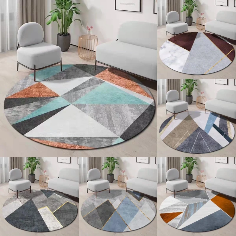 ~O~모던한 컬러 블록 디자인의 기하학적 원형 러그 – - Century Textile & Sewing Supply Photos 리뷰 및 가격