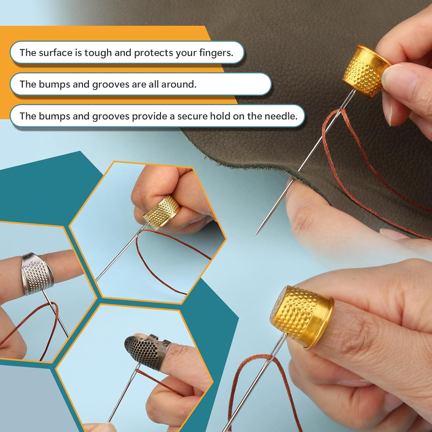 손바느질용 금속 손가락 보호대 8개 세트, 손바느질 및 - Sewing Thimble Metal 리뷰 및 가격